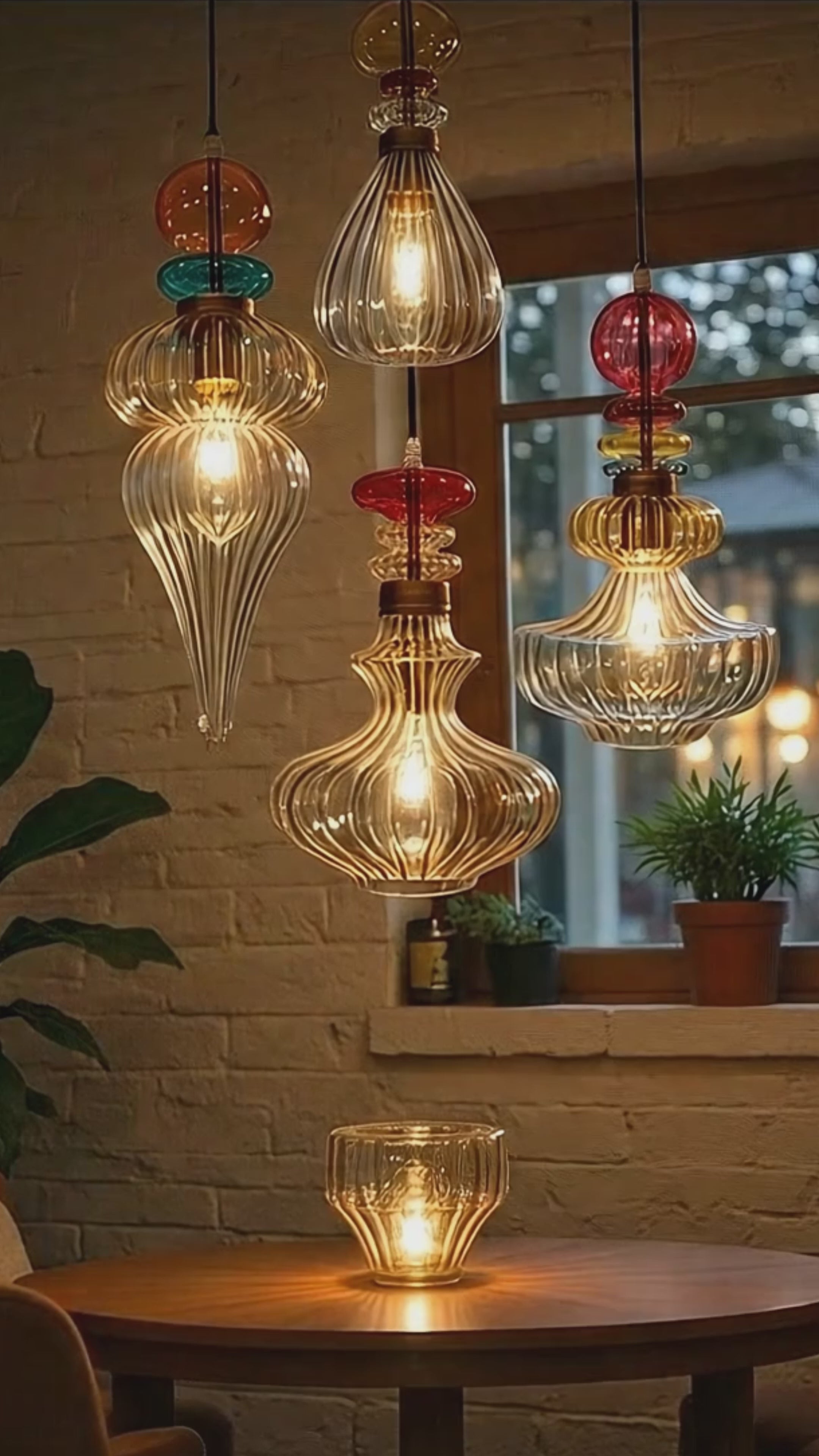 Hand Blown Glass Pendant Light