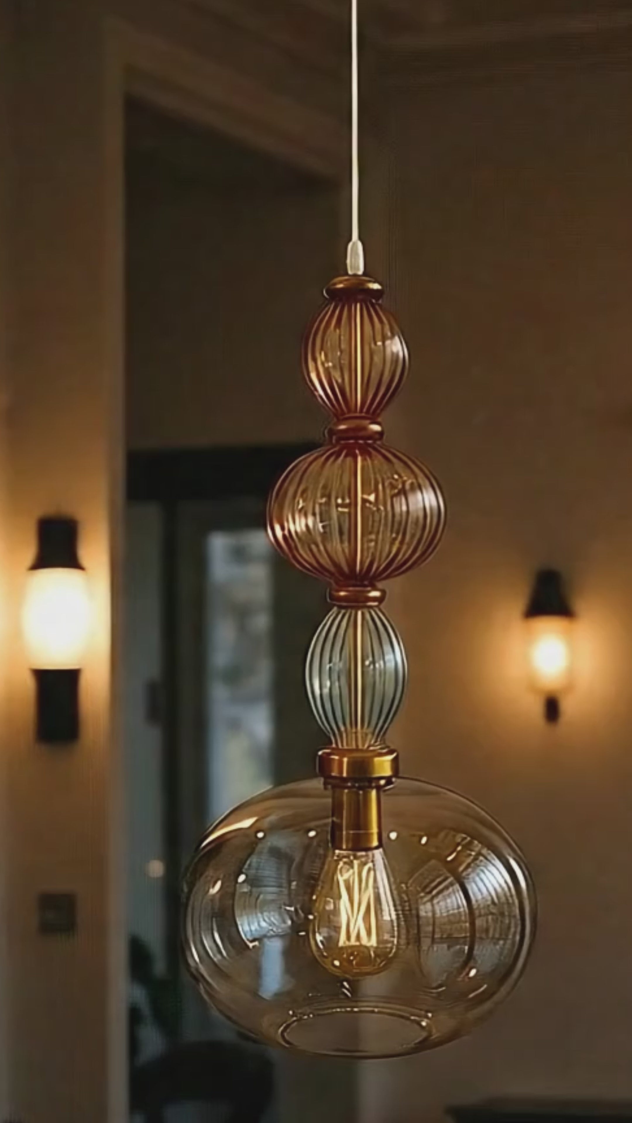 Hand Blown Glass Pendant Light