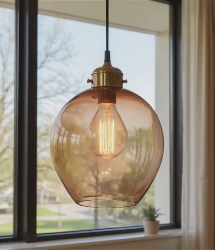 Amber Glass Pendant Light