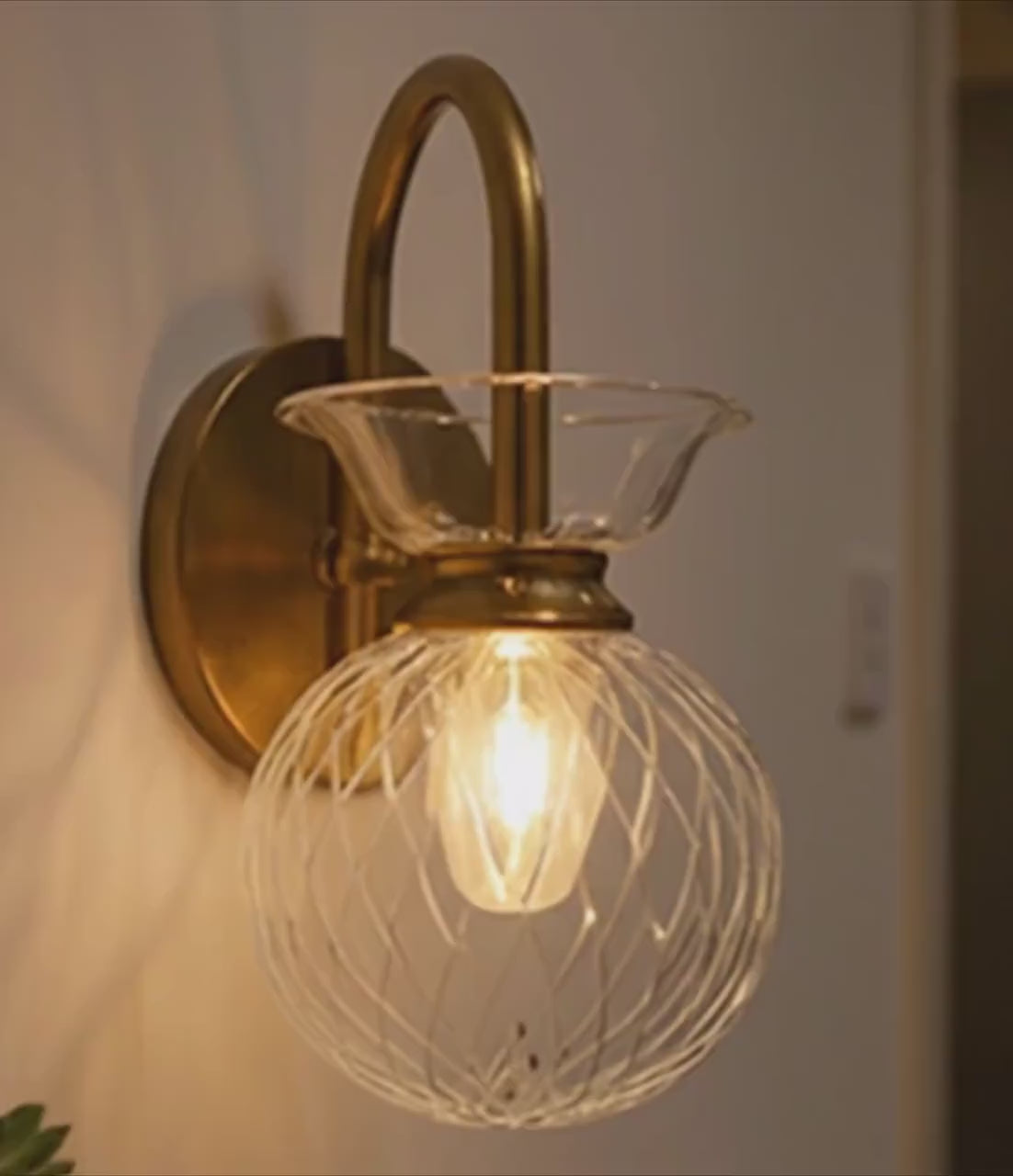 Ribbed Glass Wall Sconce