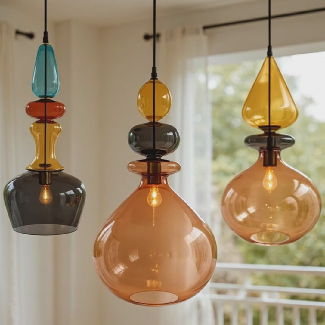 Customizable Blown Glass Pendant Light