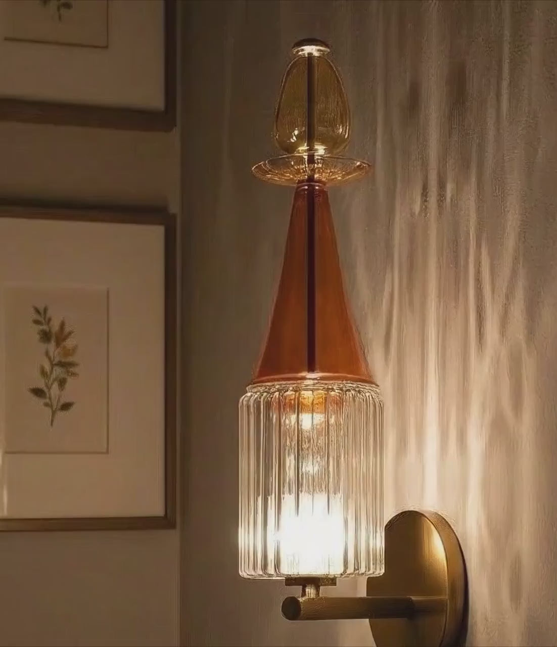 Hand Blown Glass Wall Lamp