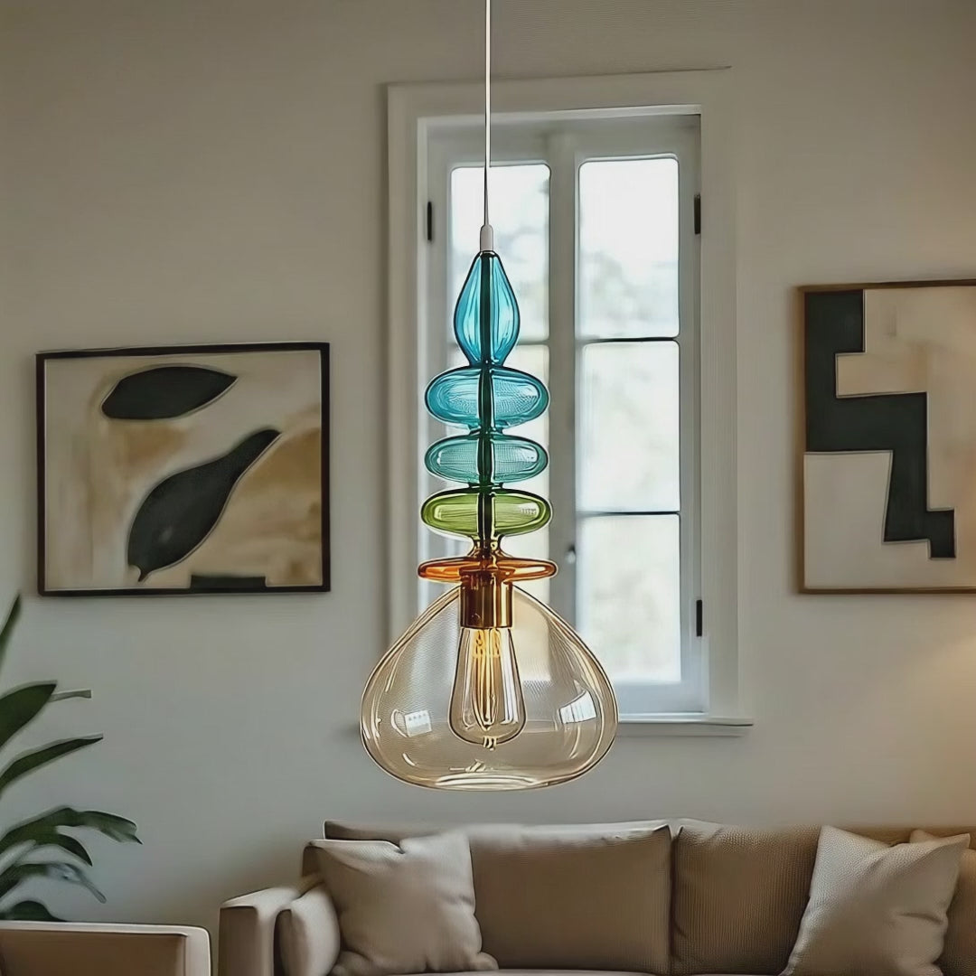 Colorful Blown Glass Pendant Light